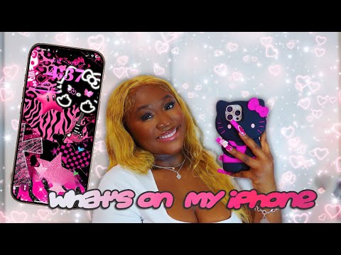 what’s on my iphone *black & pink hello kitty theme*🩷🖤✨ ft  CASEBANG