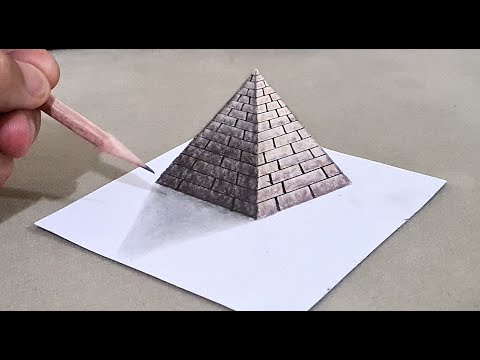 3d drawing pyramid on paper for beginners