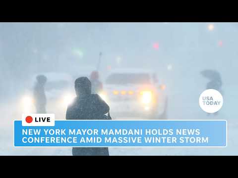New York City Mayor Mamdani addresses media during massive blizzard