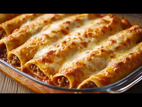 Perfektes Abendessen: Cannelloni mit Hackfleisch und Tomatensauce! Schnelles und einfaches Rezept ❗