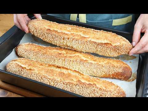 I don't buy bread anymore! The new perfect recipe for SESAME baguettes