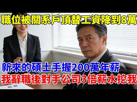 我的職位被關系戶頂替，工資從80萬降到8萬，新來的碩士手握200萬年薪，我辭職後，對手公司用3倍薪水挖走了我#職場#奇聞#職場逆襲#爽文職場
