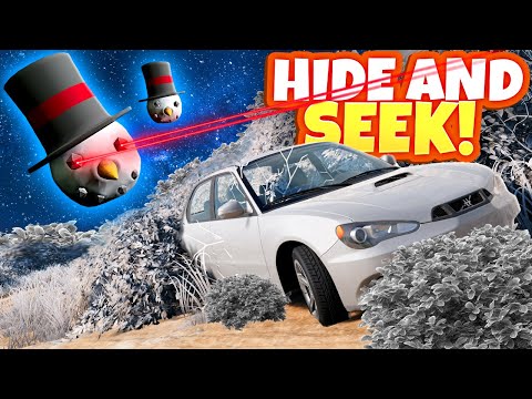 Snowman Drone Hunt, But We Used CAMO Cars to Survive! (BeamNG Drive Mods)