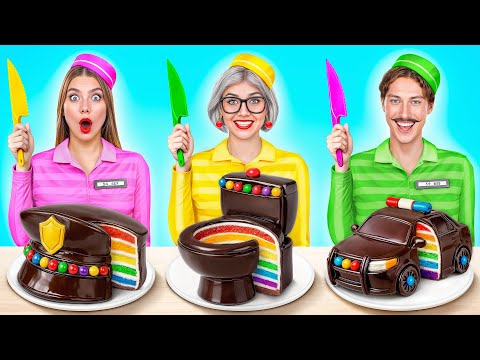 ฉัน vs คุณยาย การทำอาหาร ท้าทาย ในเรือนจำ | แฮ็กอาหารตลก Super Hyper DO