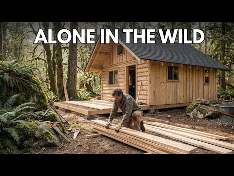 30 Days Alone in the Wilderness – Building a Wooden Cabin From Scratch