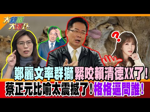 鄭麗文率群獅緊咬賴清德XX了!蔡正元比喻太震撼了!格格逼問誰!【#大新聞大爆卦】精華版2 @大新聞大爆卦HotNewsTalk