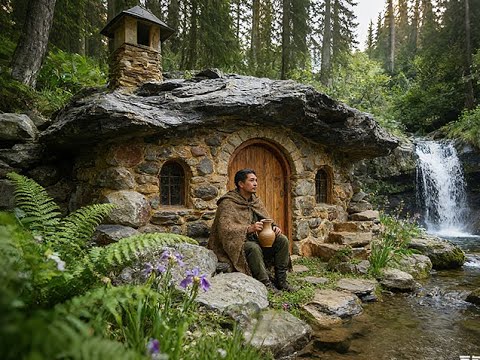 I Spent 30 Days Carving A Massive Stone To Build A Warm Shelter for Survival in