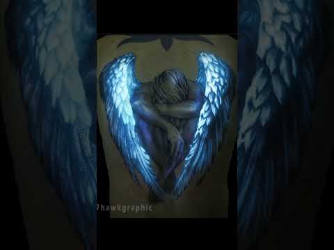 Create Blue Glowing Wings TATTOOS IN Photoshop! |#shorts   #editing #7hawkgraphic #yt #photoshop