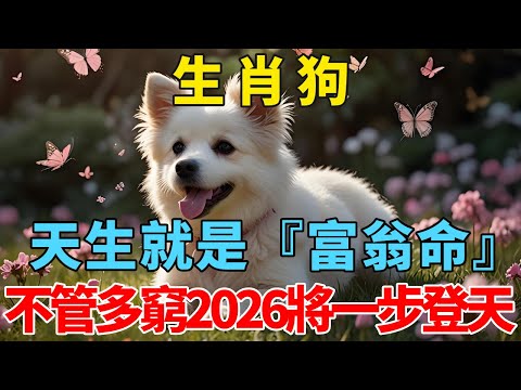 生肖狗：你天生就是『富翁命』！不管現在多窮，明年2026年之後必將『一步登天』！【禅悟】#生肖 #運勢 #風水 #財運#命理