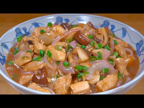 鸡胸肉这样腌太嫩了，加几个香菇，出锅比水豆腐还嫩，上桌孩子们抢着吃#like #美食 #pancake #food