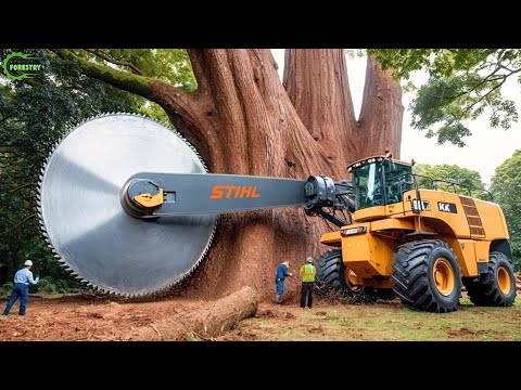 Extreme Dangerous Fastest Big Chainsaw Cutting Tree Machines | Monster Stump Removal Excavator #17