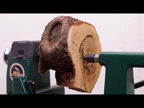 Woodturning - Old Oak Gets a Second Life in Blue