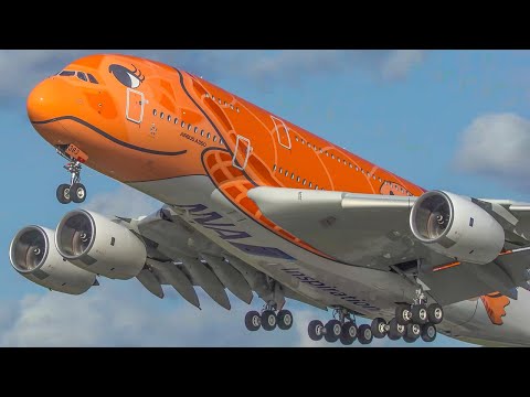 60 MINUTES PURE AVIATION - Airbus A380, Boeing 747 ... Aeroplane Landings & Departures (4K)