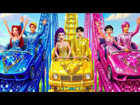 🎢⚔️✨ Golden Family vs Diamond vs Pink – Who Wins Roller Coaster Championship | KPOP Demon Hunter