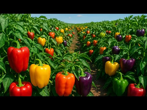 How Bell 🫑 Peppers Are Grown, Harvested & Processed” How To ! 
