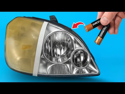 Ingenious Trick! Restore Old Headlights to NEW in 1 Minute with Old Batteries!