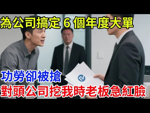 為公司搞定6個年度大單，功勞卻被搶，對頭公司挖我時老板急紅臉#奇聞#案件#真相#揭秘#故事#奇聞故事#人生#人間百態