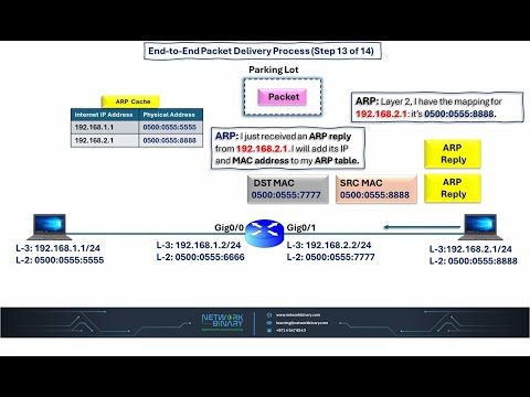 Host-to-Host Packet Delivery Explained (14 Steps) | ARP, Routing, and Layer 2/3 Process
