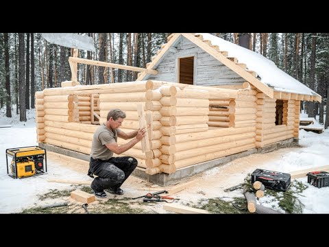 Man Builds Beautiful Off Grid Cabin Alone in the Wilderness | Start to Finish@Cabin Life​