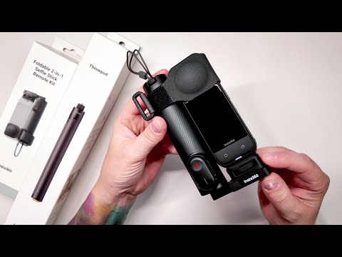 Insta360 X5 Accessories - Throwpod and foldable 2-in-1 selfie stick with remote control