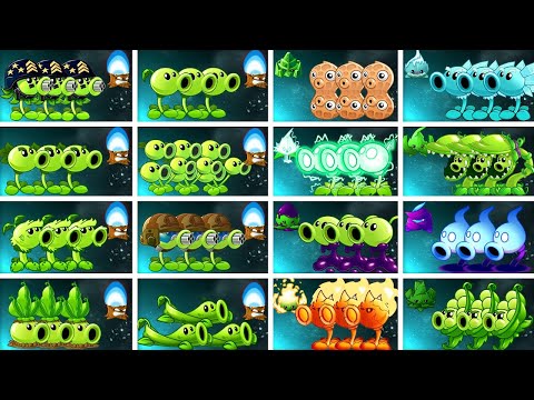 PVZ 2 - All GREEN PEA & Torchwood vs COLOR PEA & Mint - Who Will Win?