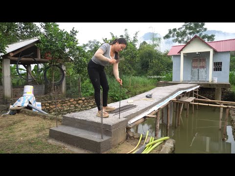 TIMELAPSE : Young girl builds bridge over pond to dream house in 30 days - From Start to Finish
