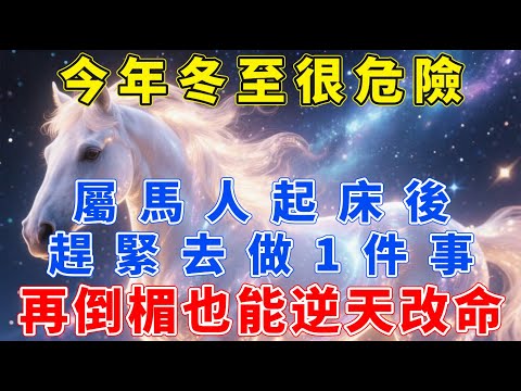 今年冬至很危險！屬馬人起床後，趕緊去做1件事！再倒霉也能逆天改命！【生肖梵音】#生肖 #命理 #運勢 #屬相 #風水