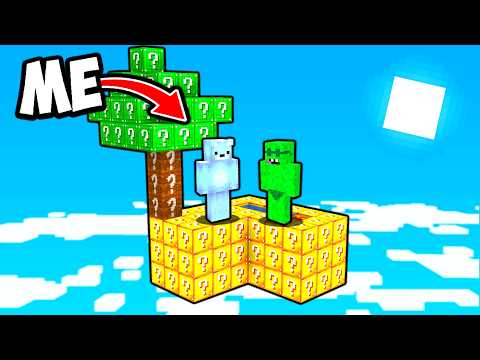 Trapped on Skyblock LUCKY BLOCKS in Minecraft...