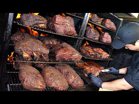 The meat is oozing with juices!! Original American Texas BBQ - TOP 3 / Korean street food
