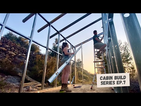 ROOF BEAMS | Building a Tiny House in Spain | CABIN BUILD SERIES Ep.7 | V.24