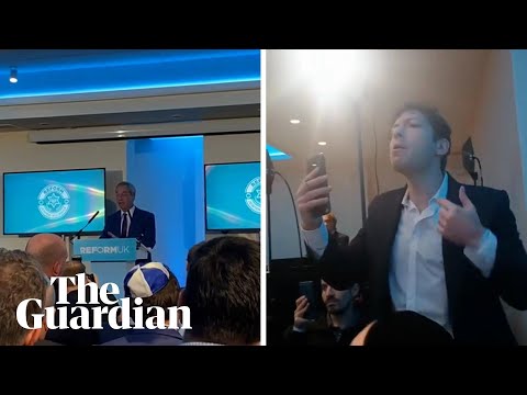 Activists interrupt Nigel Farage's speech at Reform UK's 'Jewish Alliance' launch