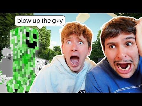 we played minecraft FOR THE FIRST TIME.. ft Stinky Asher