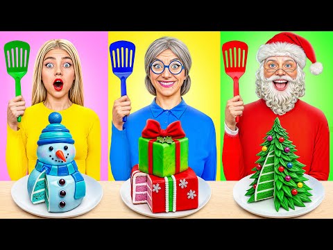 Cabaran Memasak Saya vs Nenek dengan Santa Claus Multi DO Challenge