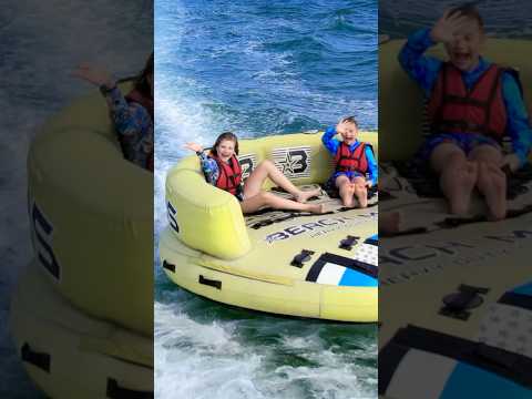 Roma and Diana  on a Towable Tube! Summer Fun!