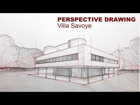 Mastering Two-Point Perspective: How to Draw the Iconic Villa Savoye