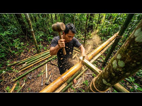 Can You Build a Bamboo Table & Chairs ALONE in the Deep Forest?