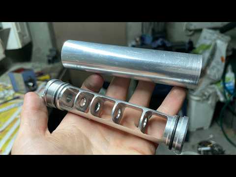 Making a silencing filter on the lathe