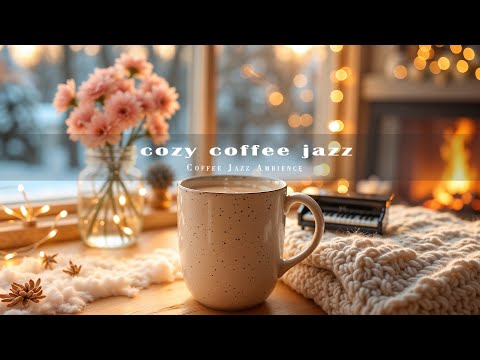 Cozy Christmas Coffee Jazz 2026 🎄❄️🎁Relaxing Ambience with Fireplace Sounds
