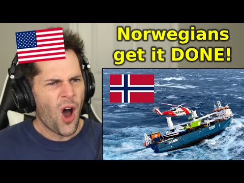 American Reacts to Norwegian Helicopter Saving a Dutch Ship
