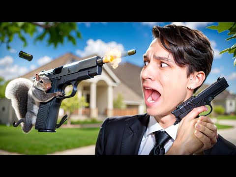 ИГРА ПРО БЕЛКУ C ПИСТОЛЕТОМ!