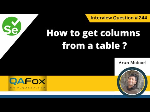 How to get columns from a table (Selenium Interview Question #244)