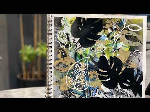 5  TOP TIPS for TRANSFER TECHNIQUES essential for any INK  COLLAGE/sketchbook [gold leaf]