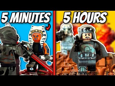 5 minute vs 50 minute vs 5 hour LEGO Star Wars BATTLES