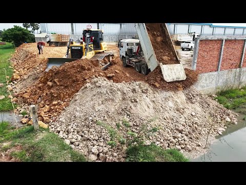 Nicely 100% Completed! Boundary Land Transformation! Bulldozer + DongFeng Truck