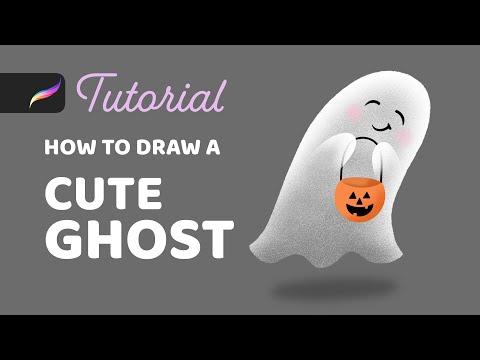How to Draw a Ghost in Procreate 👻 Cute Halloween Illustration