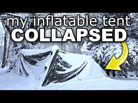 MY INFLATABLE TENT COLLAPSED IN A WINTER SNOW STORM!