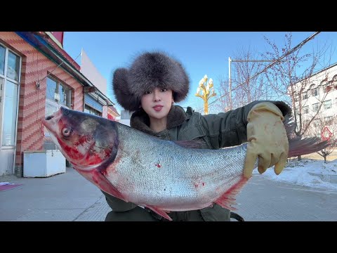 冬捕15斤野生大鱼，炖了一大锅，配上60度小烧全家人吃美喝美
