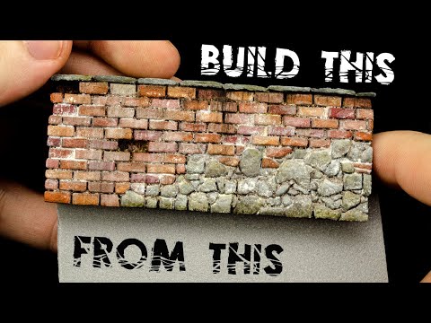 Carving Bricks And Stones From A Block Of Styrofoam