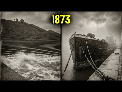 Tartarian waterfronts with massive stairways down to the water — built for ships no one remembers.