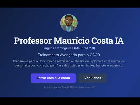 Línguas Estrangeiras: Como Utilizar o Professor Maurício Costa IA (MauricIA 2.0)-Tutorial Completo